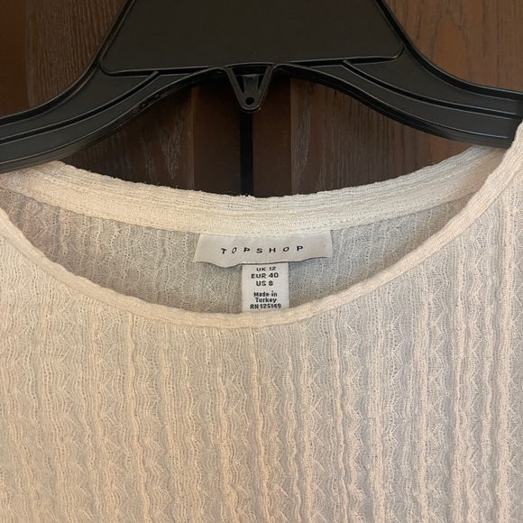 Topshop Textured Puff Sleeve Top - Picture 2 of 4